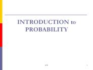 INTRODUCTION to PROBABILITY
