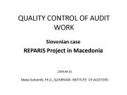 QUALITY CONTROL OF AUDIT WORK
