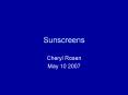 Sunscreens PowerPoint PPT Presentation