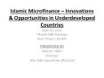 Islamic Microfinance  PowerPoint PPT Presentation