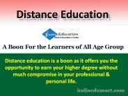 Distance Education - A Boon For the Learners of All Age Group