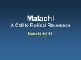Malachi A Call to Radical Reverence PowerPoint PPT Presentation