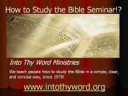 How to Study the Bible Seminar!?