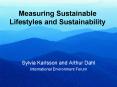 Measuring Sustainable Lifestyles and Sustainability PowerPoint PPT Presentation