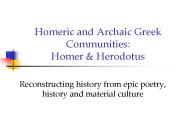 Homeric and Archaic Greek Communities: Homer
