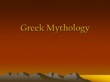 Greek Mythology