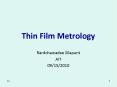 Thin Film Metrology PowerPoint PPT Presentation