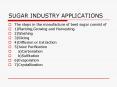 SUGAR INDUSTRY APPLICATIONS PowerPoint PPT Presentation