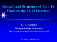 Growth and Structure of Thin Fe Films on the Ti-Al Interface PowerPoint PPT Presentation