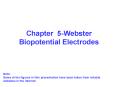 Chapter 5-Webster Biopotential Electrodes PowerPoint PPT Presentation