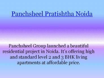 Panchsheel Pratishtha Noida