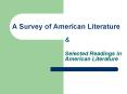 A Survey of American Literature PowerPoint PPT Presentation