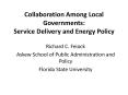 Collaboration Among Local Governments:  Service Delivery and Energy Policy PowerPoint PPT Presentation