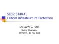 SECR 5140-FL Critical Infrastructure Protection PowerPoint PPT Presentation