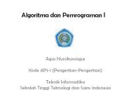 Algoritma dan Pemrograman I