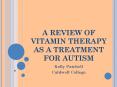 A REVIEW OF VITAMIN THERAPY AS A TREATMENT FOR AUTISM PowerPoint PPT Presentation