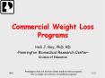 Commercial Weight Loss Programs PowerPoint PPT Presentation