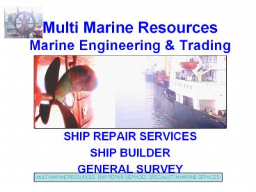 Multi Marine Resources Marine Engineering