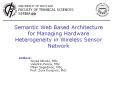 Semantic Web Based Architecture for Managing Hardware Heterogeneity in Wireless Sensor Network PowerPoint PPT Presentation