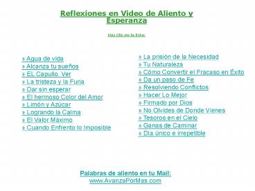 Reflexiones en Video de Aliento y Esperanza