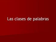 Las clases de palabras