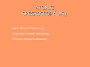 ATOMIC SPECROSCOPY (AS)
