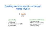 Breaking electrons apart in condensed matter physics
