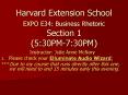 Harvard Extension School EXPO E34: Business Rhetoric Section 1 (5:30PM-7:30PM) PowerPoint PPT Presentation