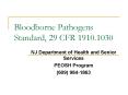 Bloodborne Pathogens Standard, 29 CFR 1910.1030 PowerPoint PPT Presentation