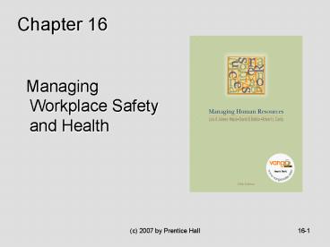 Managing Workplace Safety and Health