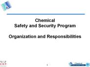 Chemical Safety and Security Program Organization and Responsibilities