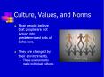 Culture, Values, and Norms PowerPoint PPT Presentation