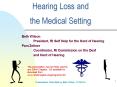 Hearing Loss and the Medical Setting PowerPoint PPT Presentation