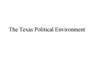 The Texas Political Environment