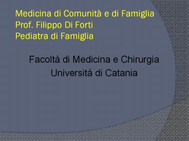 Medicina di Comunit