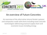An overview of Future Concretes