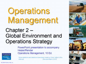 Operations Strategy in a Global Environment