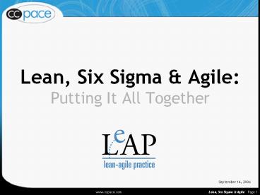 Lean, Six Sigma