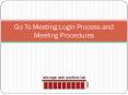 Go To Meeting Login Process and Meeting Procedures PowerPoint PPT Presentation