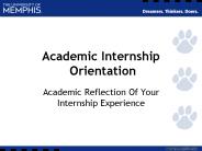 Academic Internship  Orientation