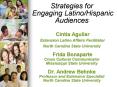 Strategies for Engaging Latino/Hispanic Audiences  Cintia Aguilar Extension Latino Affairs Facilitator North Carolina State University  Frida Bonaparte Cross Cultural Communicator Mississippi State University Dr. Andrew Behnke Professor and PowerPoint PPT Presentation