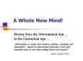 A Whole New Mind! PowerPoint PPT Presentation
