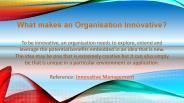 What makes an Organisation Innovative?