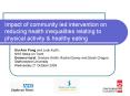 Impact of community led intervention on reducing health inequalities relating to physical activity PowerPoint PPT Presentation