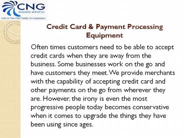 credit card & payment processing equipment