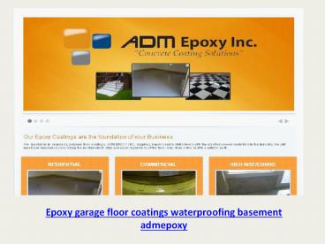 Epoxy garage floor coatings waterproofing basement admepoxy