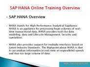SAP HANA Online Training Course Guide