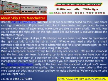 Skip hire prices manchester
