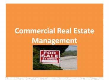 Commercial Real Estate Management
