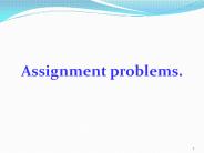 Assignment problems